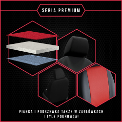 Komplet uniwersalnych pokrowców samochodowych Premium Perline czerwone