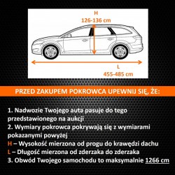 Plandeka Pokrowiec Basic Garage na samochód typu Hatchback/Kombi rozmiar XL