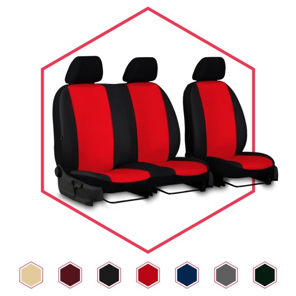 Uniwersalne pokrowce samochodowe Standard BUS 1+2 czerwone