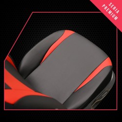 Komplet uniwersalnych pokrowców samochodowych Premium Design Leather czerwone
