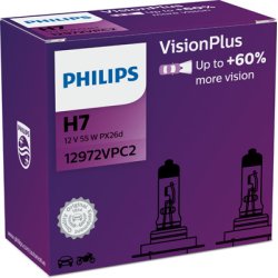 Philips Żarówki Samochodowe H7 VISIONPLUS +60% 2 szt 12V 55W